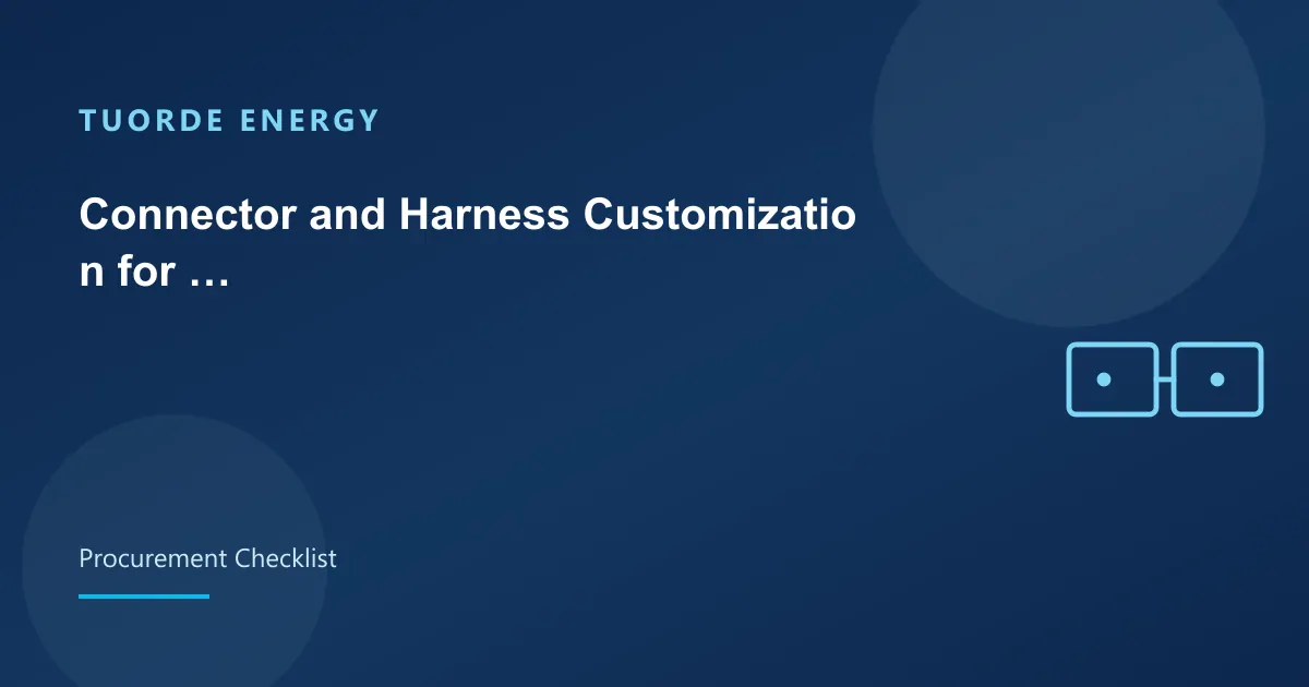 Connector and Harness Customization for OEM PACK