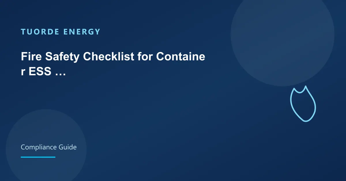 Fire Safety Checklist for Container ESS Projects