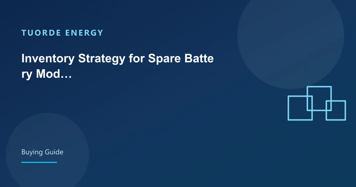 Inventory Strategy for Spare Battery Modules