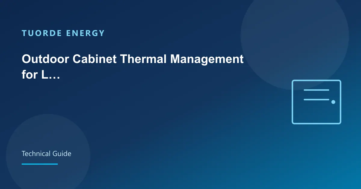 Outdoor Cabinet Thermal Management for Lithium Backup Batteries