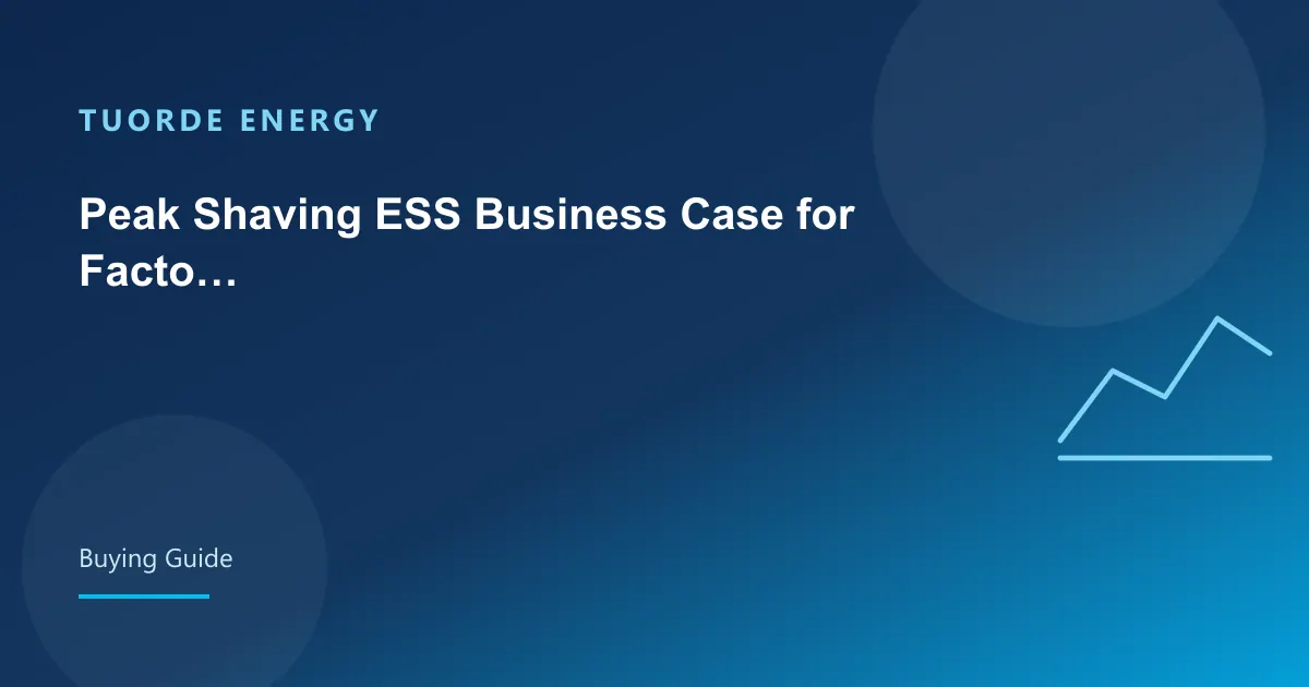 Peak Shaving ESS Business Case for Factories